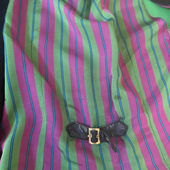 Gianni Versace Versus Black Velvet Vest Satin Back Buckle Belt Size 40/54 - Picture 6 of 6